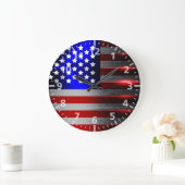 最先端のレーザーによって切られる米国旗1 ラージ壁時計 (ホーム)