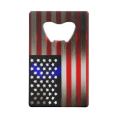 最先端のレーザーによって切られる米国旗2 クレジットカード栓抜き (裏面)