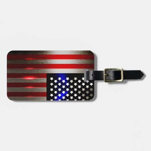 最先端のレーザーによって切られる米国旗2 ラゲッジタグ (正面横)