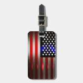 最先端のレーザーによって切られる米国旗2 ラゲッジタグ (正面縦)