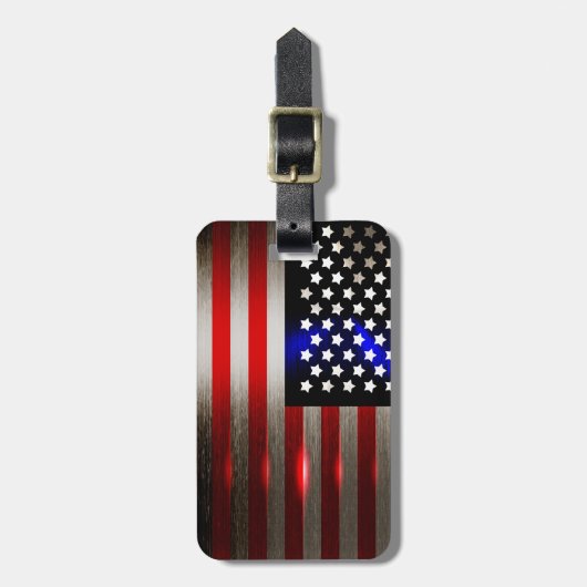 最先端のレーザーによって切られる米国旗2 ラゲッジタグ (正面縦)