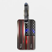 最先端のレーザーによって切られる米国旗2 ラゲッジタグ (裏面縦)