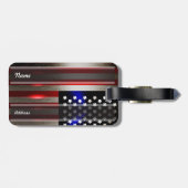 最先端のレーザーによって切られる米国旗2 ラゲッジタグ (裏面横)