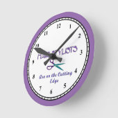 最先端の美容師 ラウンド壁時計 (傾斜)