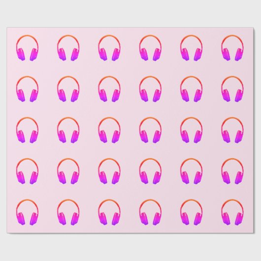 最先端ポップ・アートののヘッドホンレトロヴィンテージスタイル ラッピングペーパー (フラット)