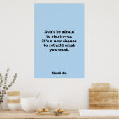 最初からやり直すことを恐れてはいけない。新しい… ポスター (キッチン)