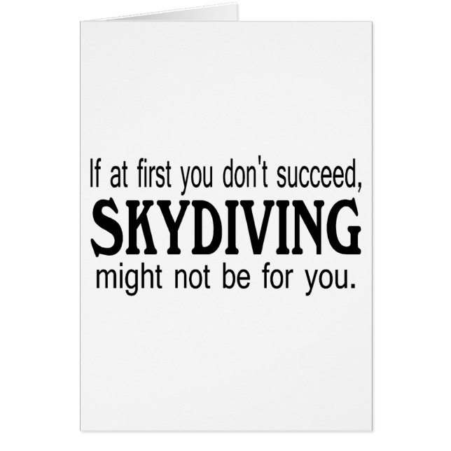 最初にあなたで成功してはいけないSkydivingはかもしれました…. (正面)