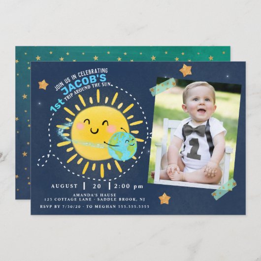 最初にのまわりに乗る 招待状 (正面/裏面)