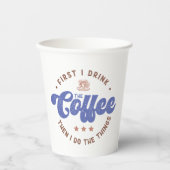 最初にコーヒーの皮肉なおもしろい引用文 紙コップ (正面)