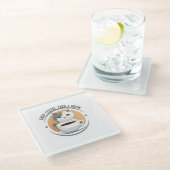 最初にコーヒーを飲んだら可愛い猫が出てくる ガラスコースター (アングル)