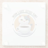 最初にコーヒーを飲んだら可愛い猫が出てくる ガラスコースター (裏面)