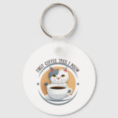 最初にコーヒーを飲んだら可愛い猫が出てくる キーホルダー (正面)