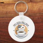 最初にコーヒーを飲んだら可愛い猫が出てくる キーホルダー (正面)