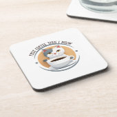 最初にコーヒーを飲んだら可愛い猫が出てくる コースター (左側)