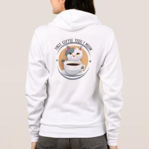 最初にコーヒーを飲んだら可愛い猫が出てくる パーカ