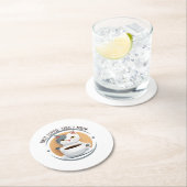 最初にコーヒーを飲んだら可愛い猫が出てくる ラウンドペーパーコースター (インサイチュ)