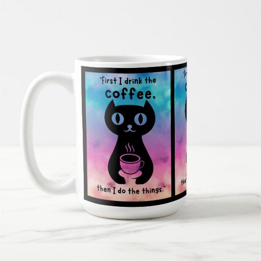 最初にコーヒーを飲んでから飲んでやるよ コーヒーマグカップ (左)