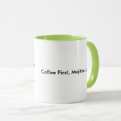 最初にコーヒー、Mojitosのより遅い陶磁器のマグ マグカップ (正面右)