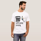 最初にスコア、後でサッカーを説明 Tシャツ (正面フル)