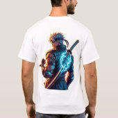 最初にストライク。もっと明るく燃やす」 サイバーパンクアニメ映画 Tシャツ (裏面)