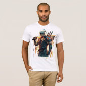 最初にストライク。もっと明るく燃やす」 サイバーパンクアニメ映画 Tシャツ (正面フル)