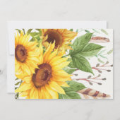 最初にヒマワリの第1誕生日の黄色い夏の花柄 招待状 (裏面)