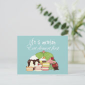 最初に人生は食べ不確実なデザート ポストカード (スタンド正面)