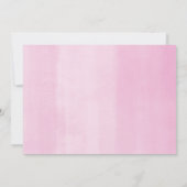 最初に女の子の花柄の聖餐式の赤面のピンクの写真 招待状 (裏面)