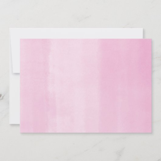 最初に女の子の花柄の聖餐式の赤面のピンクの写真 招待状 (裏面)