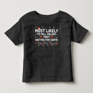 最初に寝落ちしそうな家族がクリスマスを笑いに変える トドラーTシャツ