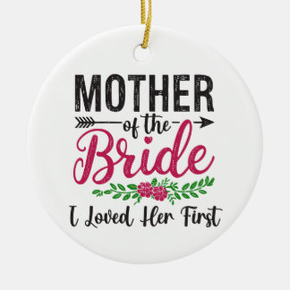 最初に彼女を愛した 花婿の母 花 セラミックオーナメント