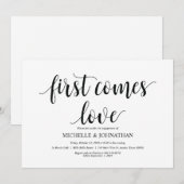 最初に愛、婚約パーティの招待を来ます 招待状 (正面/裏面)