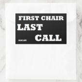 最初に椅子最後の呼出し 長方形シール (バッグ)