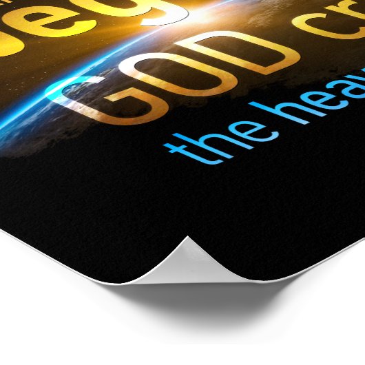 最初に神はキリスト教の信仰の聖句を創造した ポスター (角)