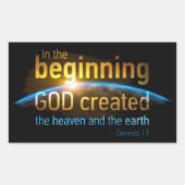 最初に神はキリスト教の信仰の聖句を創造した 長方形シール (正面)