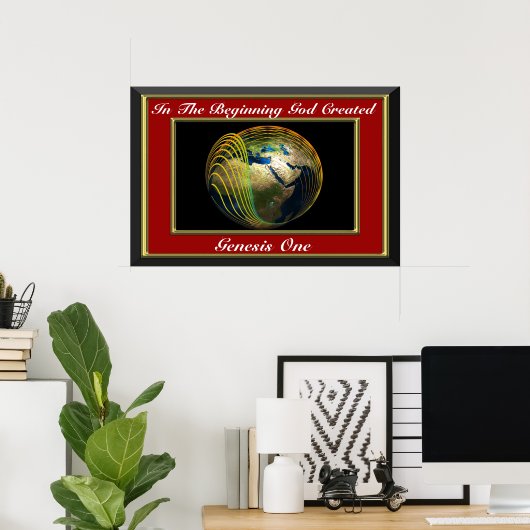 最初に神は創世記レッドを創造した ポスター (ホームオフィス)