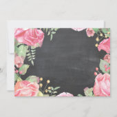 最初に第1誕生日の招待状のピンクの花柄 招待状 (裏面)