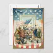 最初に米国の旗議会7月第4 ポストカード (正面/裏面)