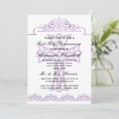 最初に紫色の聖餐式の十字の招待状 招待状 (スタンド正面)