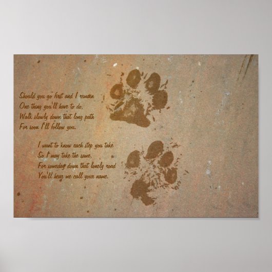 最初に行けば、石のポスターに前足のプリント ポスター (正面)