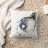 最初に試みの水彩画のカキ及び真珠の枕 クッション (ブランケット)