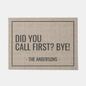 最初に電話した？バイバイ！おもしろい ドアマット (正面)
