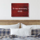 最初に、神の聖なる書物、 経典引用文 キャンバスプリント (インサイチュ (寝室))