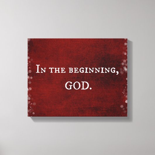 最初に、神の聖なる書物、 経典引用文 キャンバスプリント (正面)
