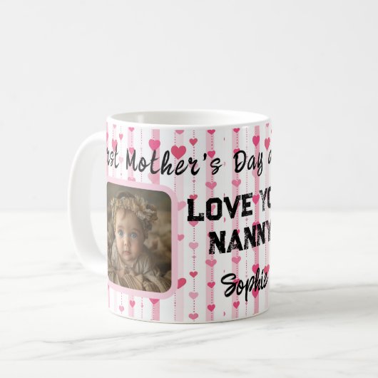 最初のおばあちゃんの母の日：愛あなたナニー コーヒーマグカップ (正面左)
