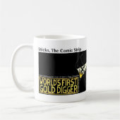最初のおもしろい金ゴールドディガーStickman Mug - 119 コーヒーマグカップ (左)