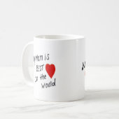 最初のお母さん幸せな母の日の手書きシンプルされた コーヒーマグカップ (正面左)