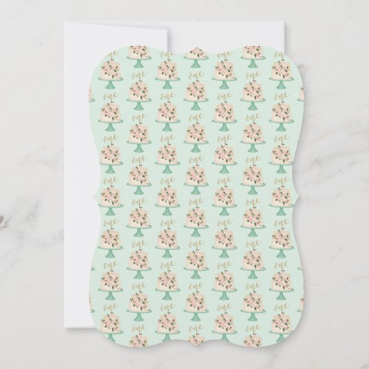 最初のお誕生日ケーキパーティの招待状 招待状 (裏面)