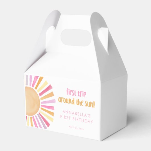 最初ののまわりに旅は太陽の女の子1歳の誕生日 フェイバーボックス (裏面サイド)
