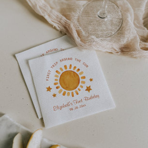 最初ののまわりに旅ザ・サン – サンシャイン1歳の誕生日 スタンダードカクテルナプキン
